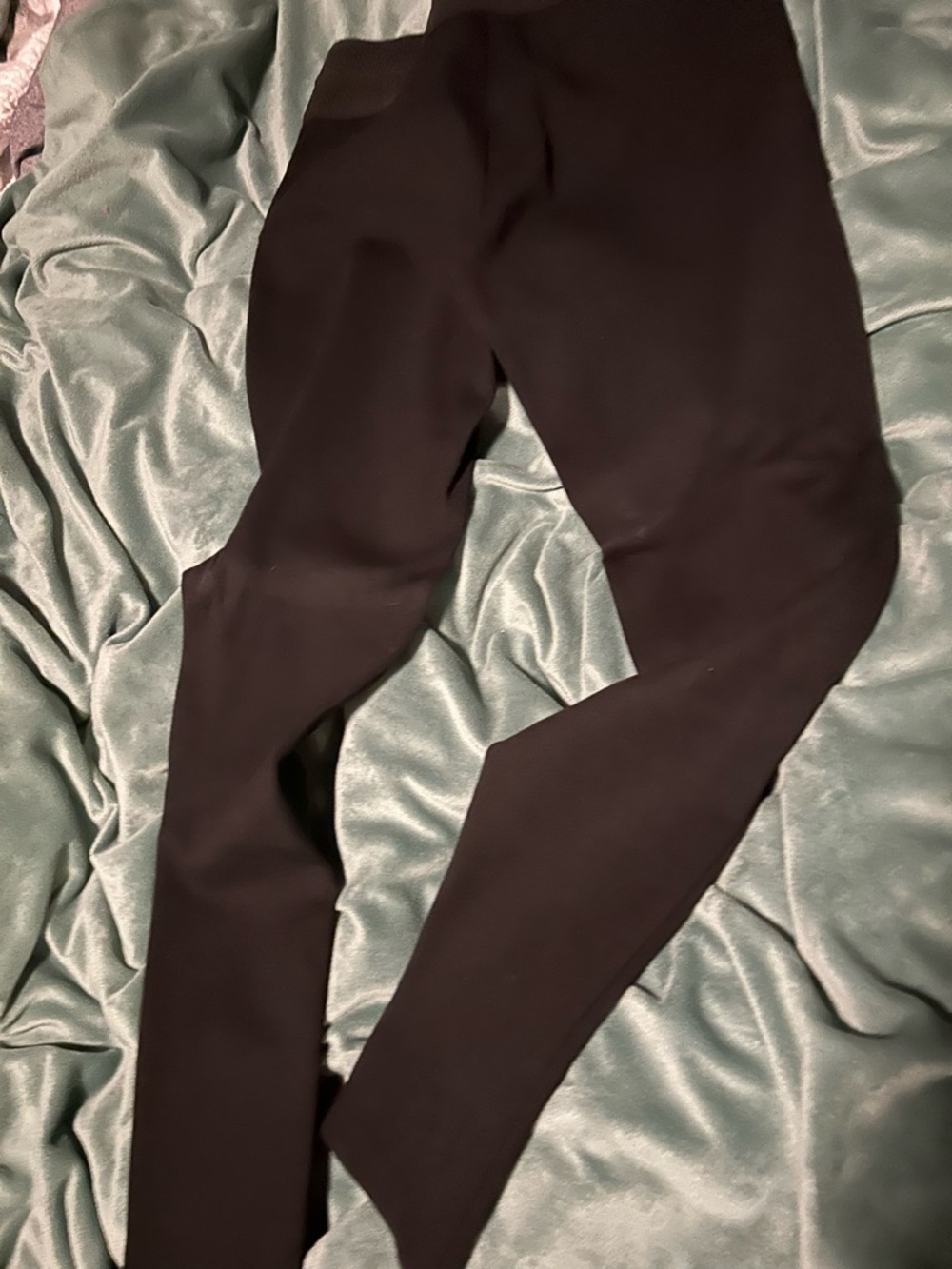 Zara Black Ribbed-Waist Leggings